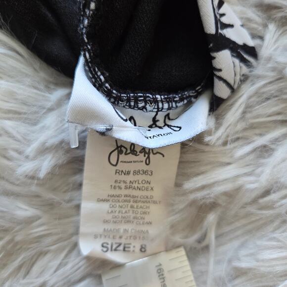 Jordan Taylor ONE-PIECE BATHING SUIT, black and white size 8 - Picture 6 of 8